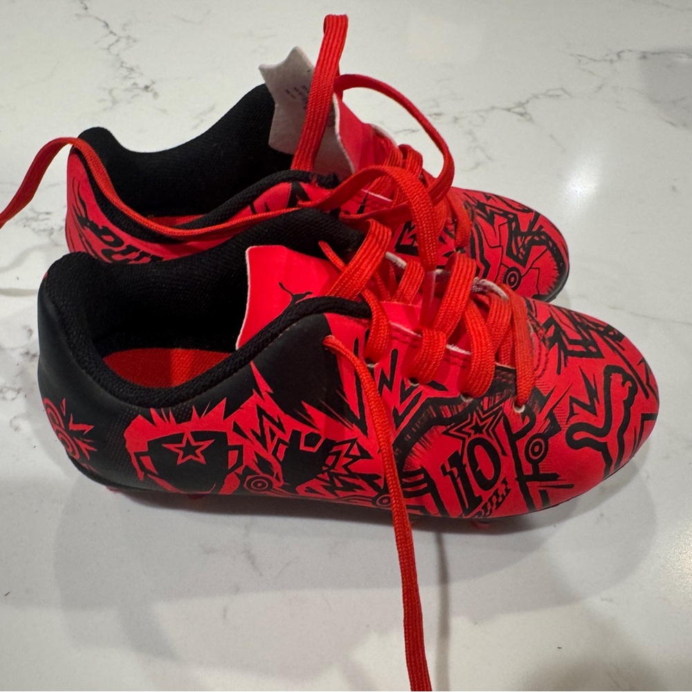 Puma Red and Black Soccer Cleats